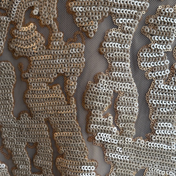 MARIE OLIVER gold sequins sheath v-neck mini dress Size XS - Picture 3 of 3